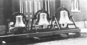 Photograph of our new bells, St. Joseph, St. Anne, and St. Henry