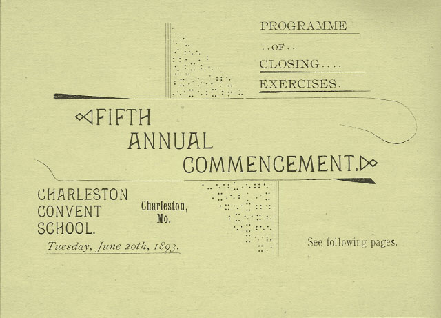 1892-1893 Commencement Program - Charleston Convent School